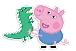 😁 Peppa Pig peppa, big, dinosaurus, cartoon, kinderen telegram sticker