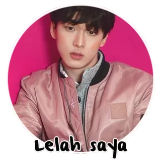 😓 Lelah saya osoba, kurtka, różowy, portret whatsapp sticker