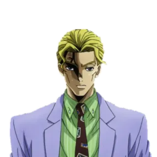 👀 Yoshikage Kira JoJo's Bizarre Adventure Anime, Le Bizzarre Avventure di JoJo, Yoshikage Kira, Personaggio, Adesivo telegram sticker