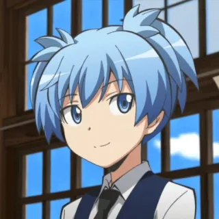 😄 Nagisa Shiota Assassination Classroom anime, manga, nagisa shiota, assassination classroom, school, student, blue hair telegram sticker