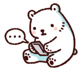 💬 곰, 북극곰, 귀여운, 동물, 만화, 메시지, 스마트폰 telegram sticker