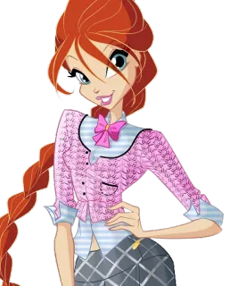 😀 Bloom Winx Club fada, magia, desenho animado, menina, anime telegram sticker