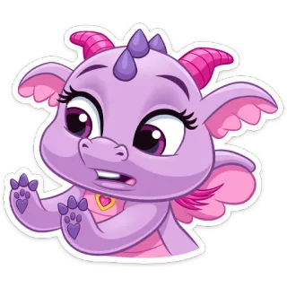🙅‍♂️ dragão, desenho animado, fofo, adesivo, roxo whatsapp sticker