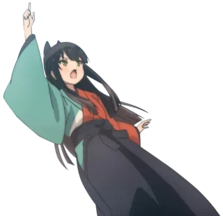 😮 Anime, Chica, Gesto, Señalando, Mujer, Dibujo animado whatsapp sticker