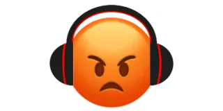 😡 Эмодзи, Злой, Наушники telegram sticker