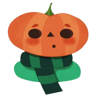 😳 zucca, halloween, autunno, sciarpa, carino, kawaii telegram sticker