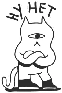 😑 HYHET kat, boos, eenogig, scheldwoord, beledigend telegram sticker