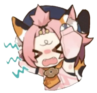 😱 anime, cat, sticker, cartoon, cute, kawaii telegram sticker