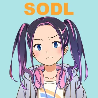 😠 SODL Anime Mädchen, Kopfhörer, Zöpfe, Cartoon, Figur, Aufkleber telegram sticker