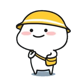 🍼 การ์ตูน, ตัวละคร, คาวาอิ, น่ารัก, สติกเกอร์, สีเหลือง, หมวก telegram sticker