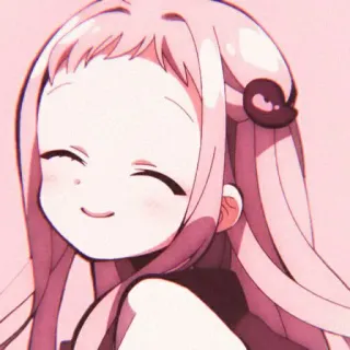 🐇 Anime, Fille, Rose, Mignon, Souriant telegram sticker