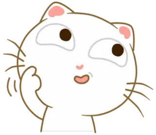 🤔 cat, thinking, cute, animal, cartoon telegram sticker