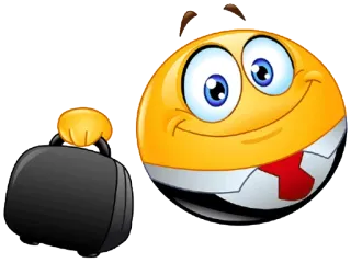💰 Emoji, Geschäftsmann, Koffer, Smiley, Cartoon telegram sticker