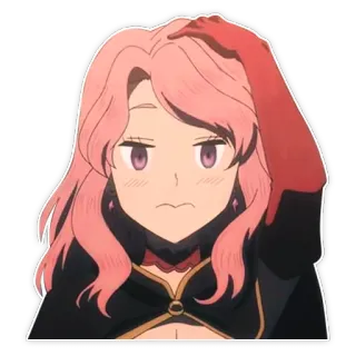 😞 anime, character, girl, pink hair, sticker telegram sticker