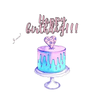 🎉 Happy birthday!!! cumpleaños, tarta, celebración, fiesta, postre, dulce, feliz whatsapp sticker