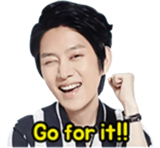 ✊ Go for it!! aanmoediging, motivatie, vreugde, steun, persoon, opwinding, knipoog telegram sticker