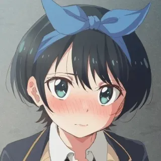 😳 Ruka Sarashina Rent-A-Girlfriend อนิเมะ, ผู้หญิง, น่ารัก, เขิน, Rent-A-Girlfriend, Ruka Sarashina whatsapp sticker