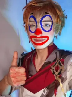 🤡 ตัวตลก, แต่งหน้า, ภาพเหมือน, บุคคล, คอสเพลย์, ตัวละคร telegram sticker