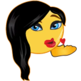 😘 emoji, kiss, woman, love, heart, cartoon telegram sticker