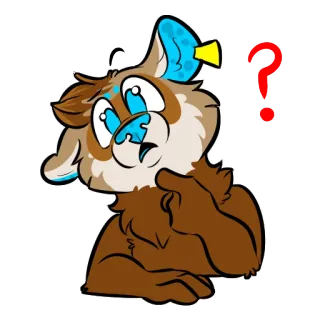 ❓ furry, cartoon, dog, question mark, confused, anthropomorphic telegram sticker