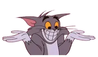 ❤️ Tom gato, dibujo animado, expresión, encogerse de hombros, meme, gracioso telegram sticker