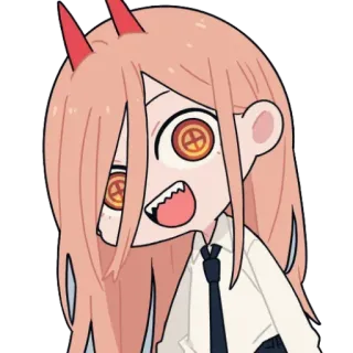 🤍 Power Chainsaw Man Anime, Mangá, Diabo, Chifres, Fofo, Chibi, Garota, Poder, Chainsaw Man telegram sticker