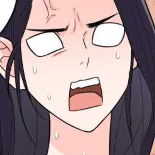 😩 Dessin animé, Anime, Expression, Effrayé, Réaction, Choqué, Femme telegram sticker