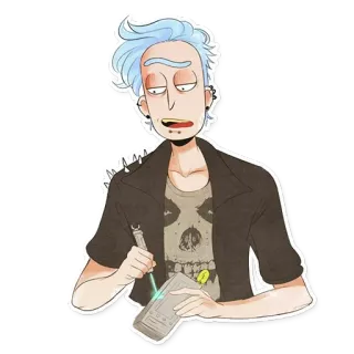 😁 Rick Sanchez Rick and Morty rick and morty, rick sanchez, kartun, fiksi ilmiah, animasi dewasa, lucu, animasi telegram sticker