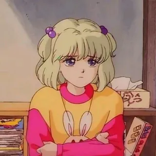 💛 Anime, Cô gái, Dễ thương, Buồn, Phim hoạt hình telegram sticker