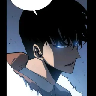 🍷 Sung Jinwoo Solo Leveling anime, manhwa, fantasy, hero, glowing eyes telegram sticker