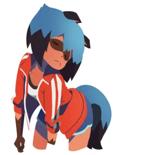 😞 Michiru Kagemori BNA Anime, BNA, Michiru Kagemori, Furry, Antropomórfico, Dibujo animado whatsapp sticker