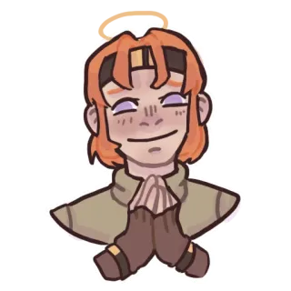 🙏 anioł, aureola, modlitwa, postać, kreskówka, ilustracja telegram sticker