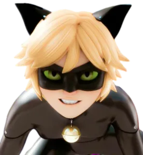 😺 Cat Noir Miraculous: Tales of Ladybug & Cat Noir Cat Noir, Miraculous, Ladybug, Superheld, Cartoon telegram sticker