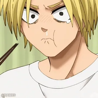 🥲 @HAWKS anime, manga, eating, chopsticks, funny, character whatsapp sticker