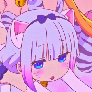 💕 Kanna Kamui Miss Kobayashi's Dragon Maid Anime, Drago, Carino, Kawaii, Kanna, Cameriera telegram sticker