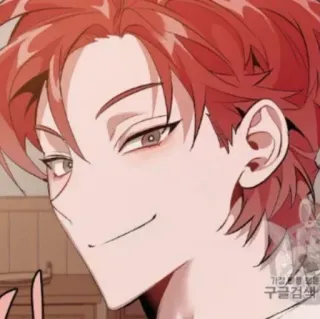 🥀 가장 가볍고 빠른 구글 검색 anime, hombre, sonriendo, pelo rojo, masculino, personaje telegram sticker