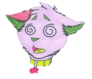 😵 Dessin animé, Animal, Vertige, Rose, Mignon, Illustration, Chien telegram sticker