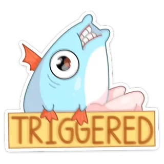 😡 TRIGGERED ของขึ้น, ปลา, โกรธ, มีม, ตลก telegram sticker