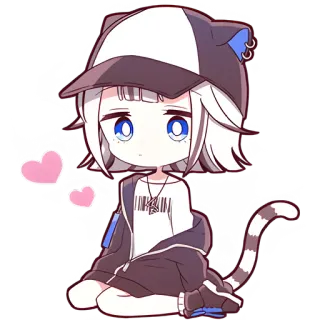 💞 Anime, Mèo, Chibi, Dễ thương, Hoạt hình, Kawaii telegram sticker