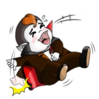 😄 ma cà rồng, hoạt hình, cười, nhãn dán, dễ thương, quái vật telegram sticker