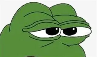 🐸 Pepe the Frog пепе, лягушка, мем, интернет мем, грустный, самодовольный telegram sticker