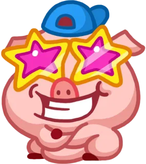 😁 babi, kacamata, bintang, hewan, kartun, lucu telegram sticker