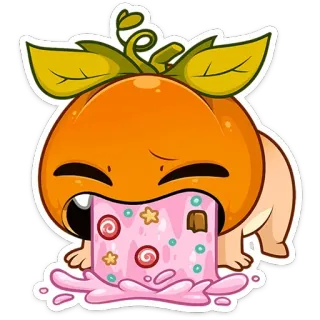 🤮 호박, 구토, 만화, 귀여운, 달콤한, 카와이 telegram sticker