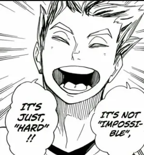 ✨ IT'S JUST "HARD"!! IT'S NOT "IMPOSSIBLE", Anime, Manga, Positiv, Ermutigung, Motivation, Zitat whatsapp sticker