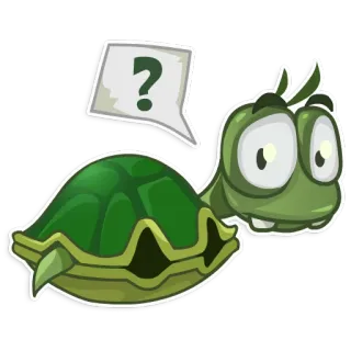 🤔 ? Schildkröte, Frage, Tier, Grün telegram sticker
