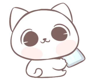 📱 gato, fofo, adesivo, desenho animado, kawaii, animal whatsapp sticker