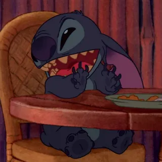 ❣️ Stitch Lilo & Stitch Obcy, Disney, Słodkie, Jedzenie telegram sticker