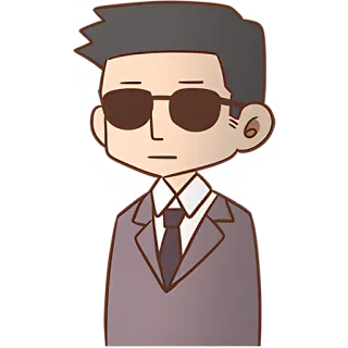 🤨 남자, 선글라스, 정장, 요원, 만화, 비즈니스, 캐릭터 telegram sticker