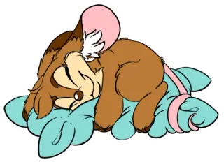 💤 dormir, animal, chien, mignon, dessin animé, oreiller telegram sticker