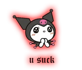 🖕 Kuromi u suck куроми, sanrio, аниме, мультфильм, саркастичный, милый telegram sticker
